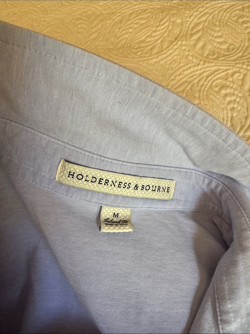 Holder was & Bourne Men’s Light Blue Long-Sleeve Polo Shirt - Picture 5 of 7
